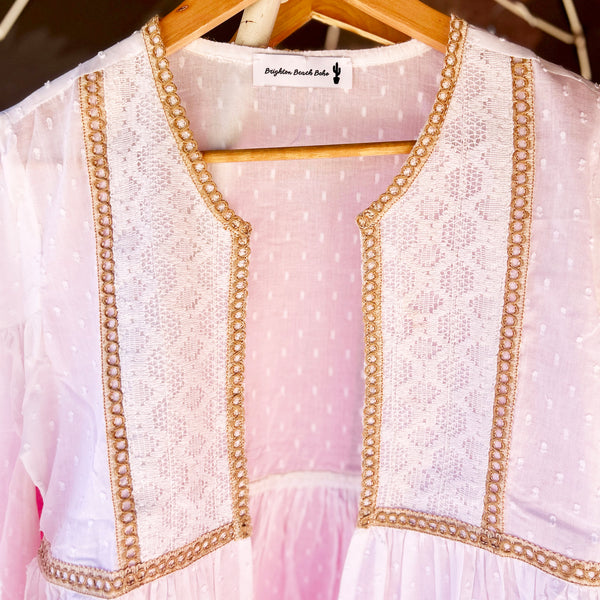 Aglaia White Cotton Lace Kimono/Top