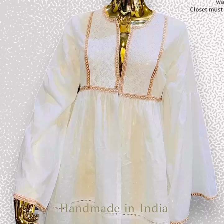 Aglaia White Cotton Lace Kimono/Top