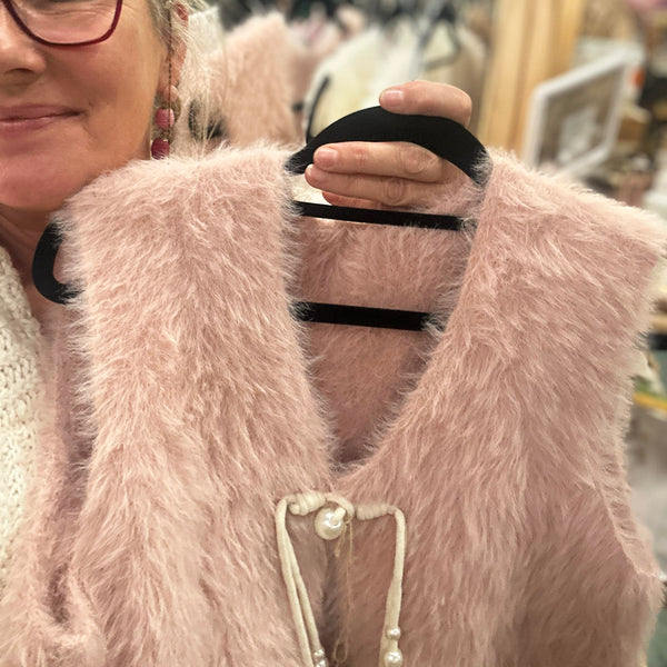 Baby Pink Faux Fur Vest