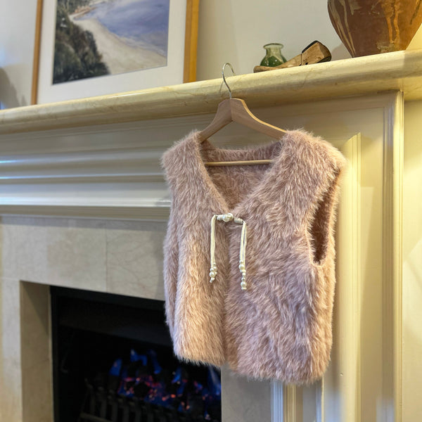 Baby Pink Faux Fur Vest