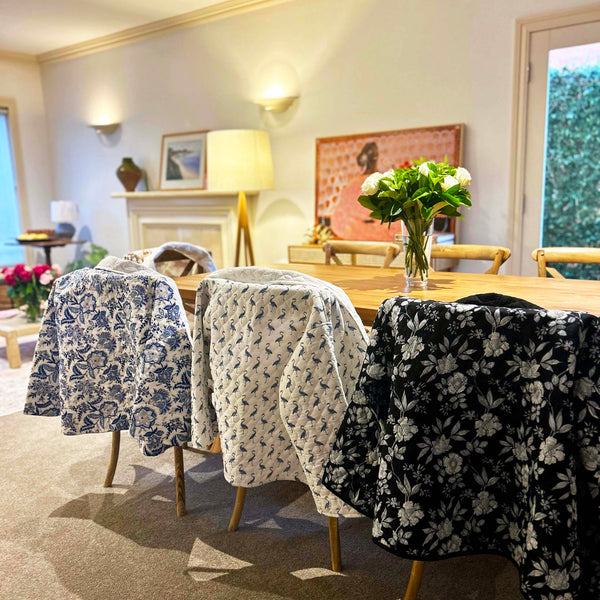 Black Floral Block Print Quilt XL Jacket