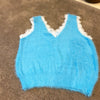 Deep Sky Blue Lace Trim Knit Vest