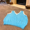 Deep Sky Blue Lace Trim Knit Vest