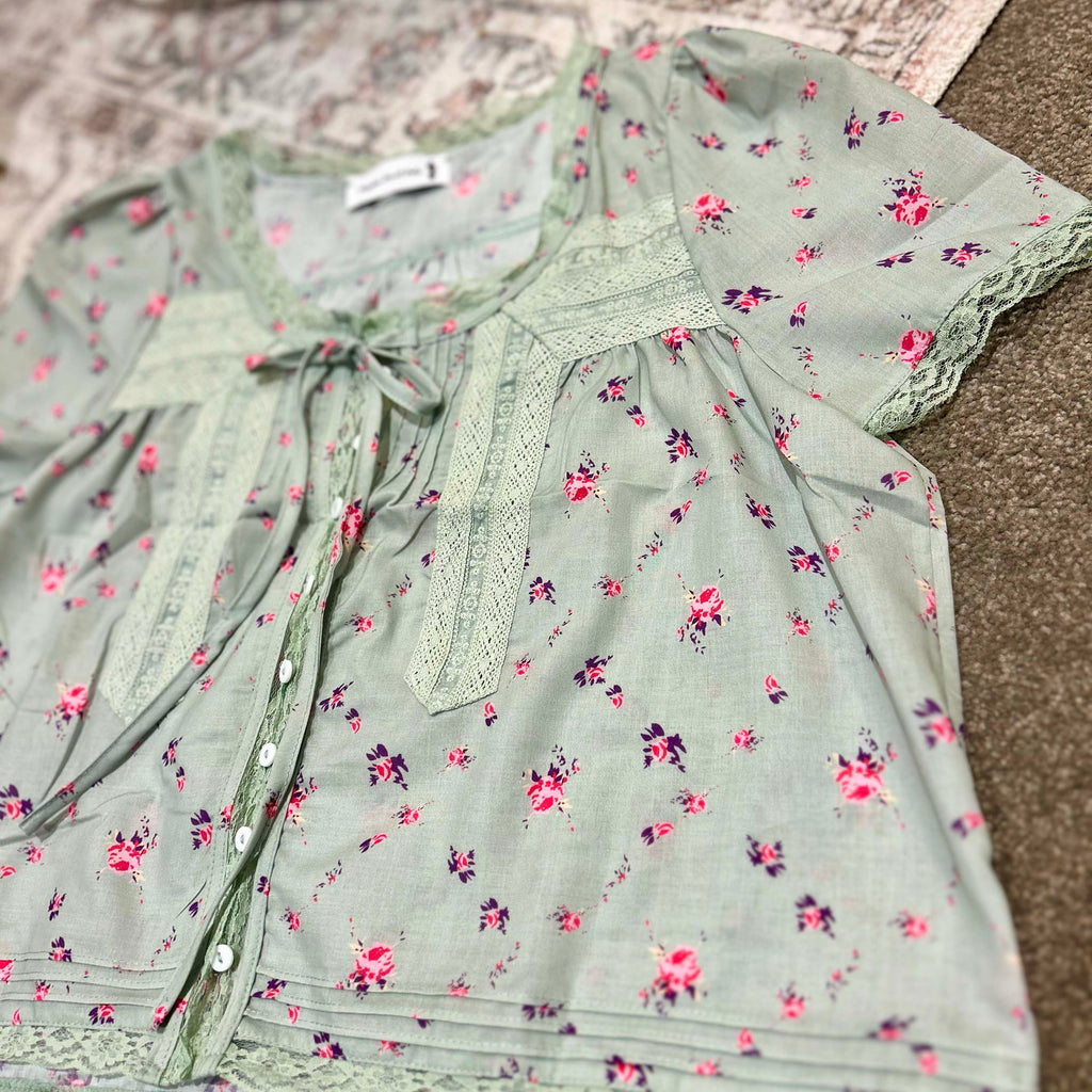 Clara Floral Mint Shirt