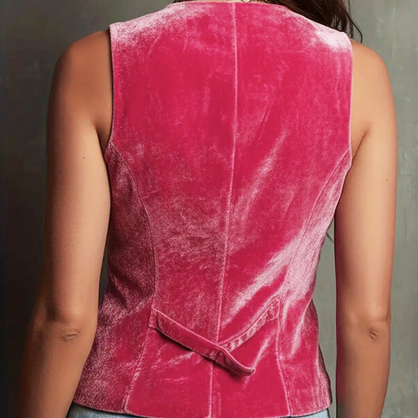 Red Rose Velvet Vest