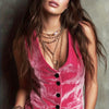 Red Rose Velvet Vest