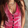 Red Rose Velvet Vest