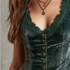 Dark Green Velvet Vest