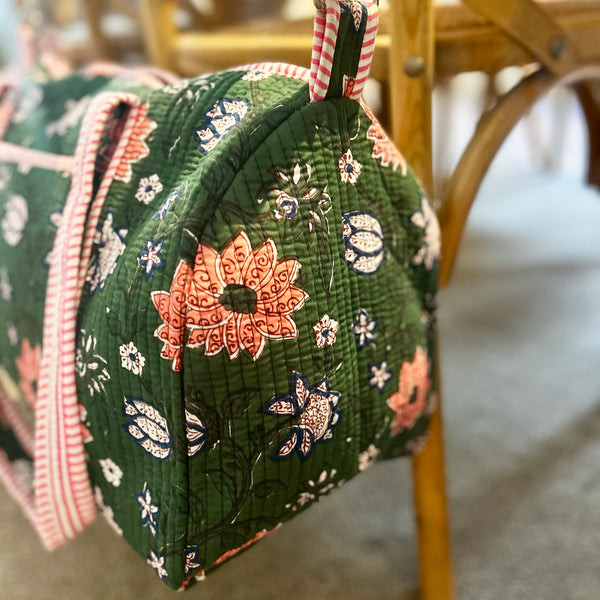 Forest Flower Block Print Duffel