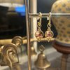 Gold Vintage Magenta Etched Earrings