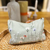 Pale Green Floral Corduroy Toilet Bag