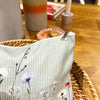Pale Green Floral Corduroy Toilet Bag