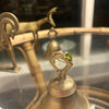 Green Tear Drop Gold Ring