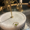 Green Tear Drop Gold Ring