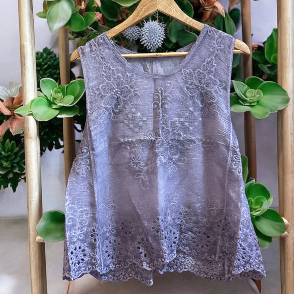 Willow Heather Embroidered Singlet