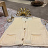 Ivory Chunky Knit Vest Pockets