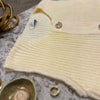 Ivory Chunky Knit Vest Pockets