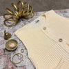 Ivory Chunky Knit Vest Pockets