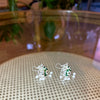 Jhumka Mini Green Earrings Silver