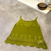 Joni Olive Strap Embroidered Singlet