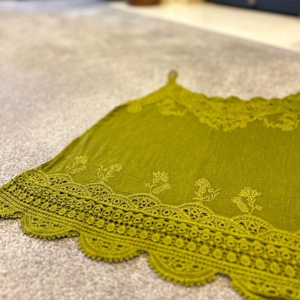 Joni Olive Strap Embroidered Singlet
