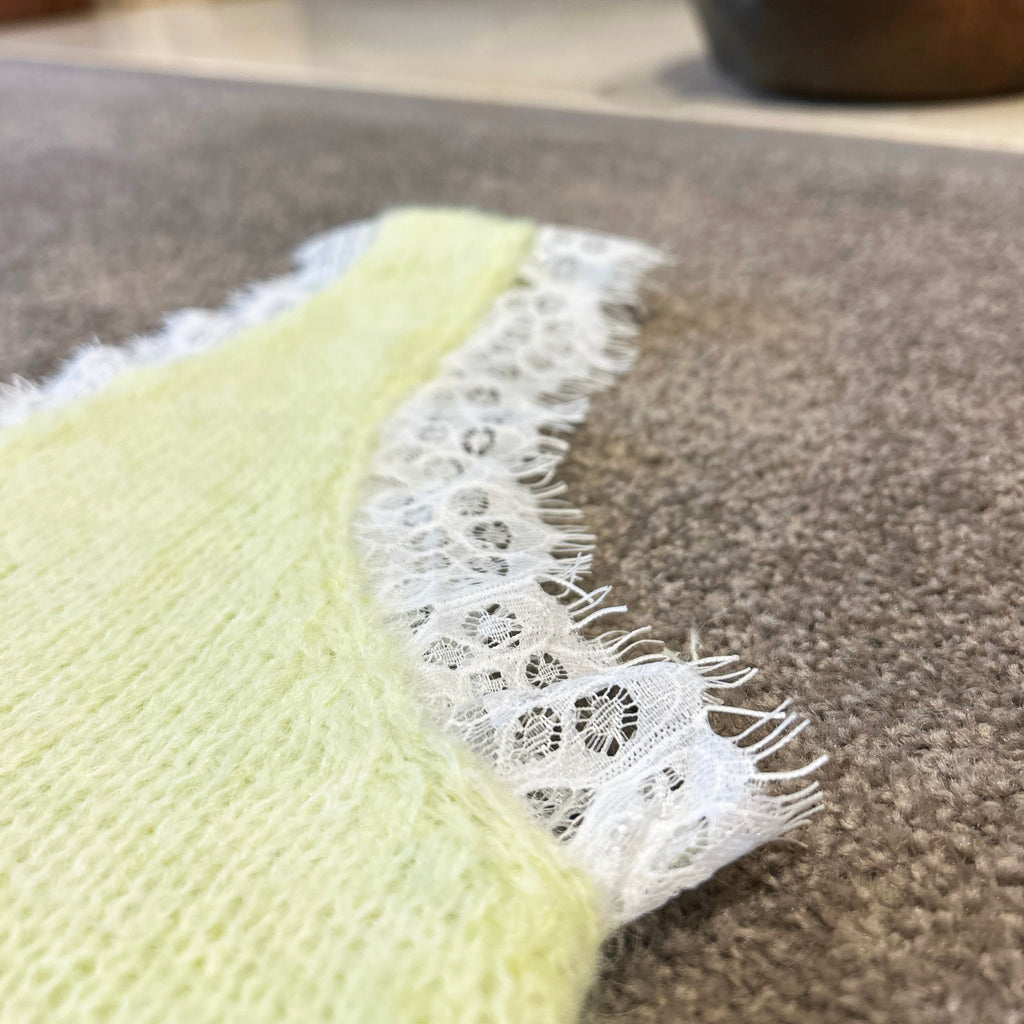 Lemon Lime Lace Trim Knit Vest