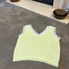 Lemon Lime Lace Trim Knit Vest