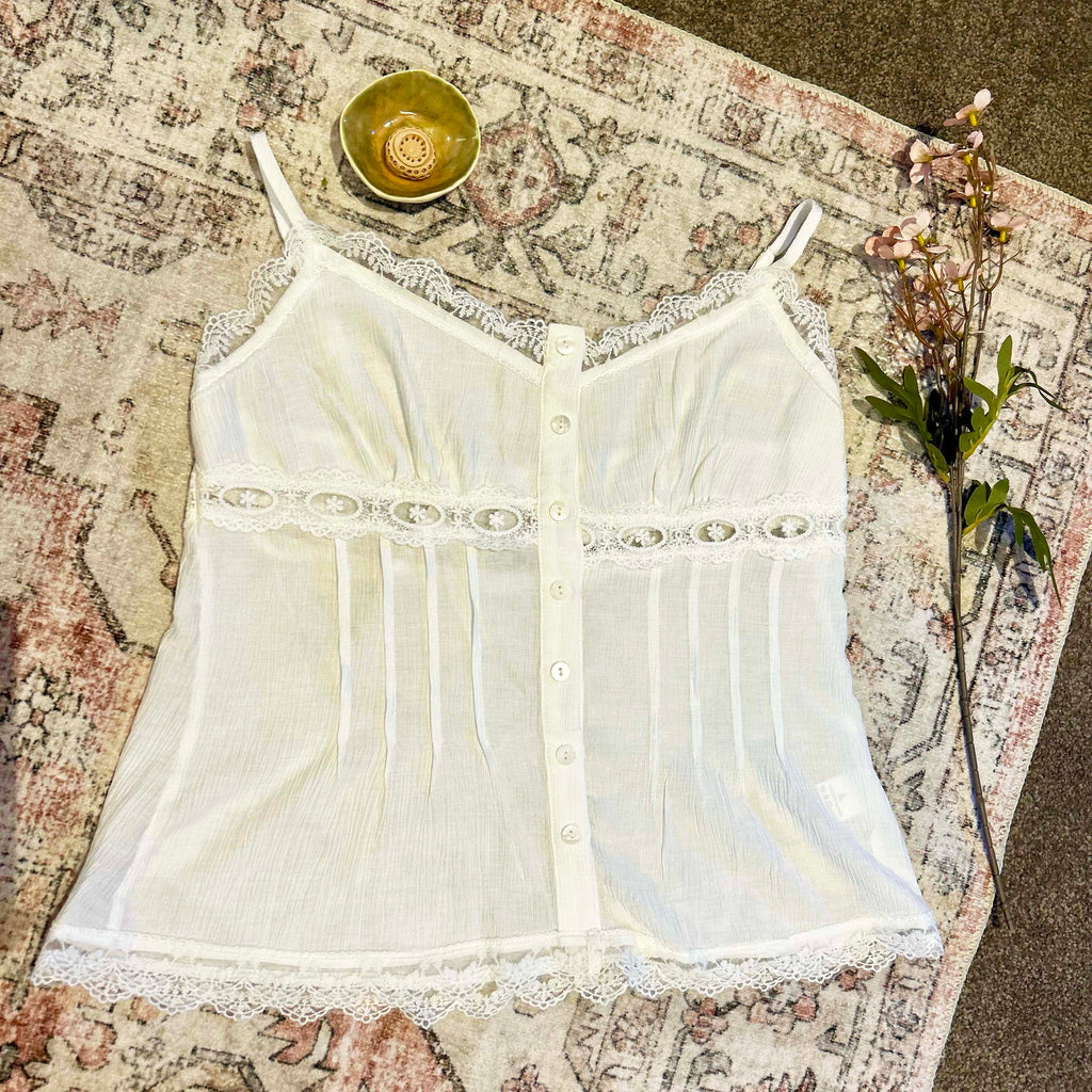 Lily Lace White Strap Singlet