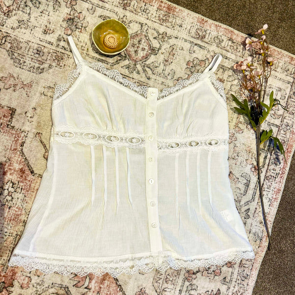 Lily Lace White Strap Singlet