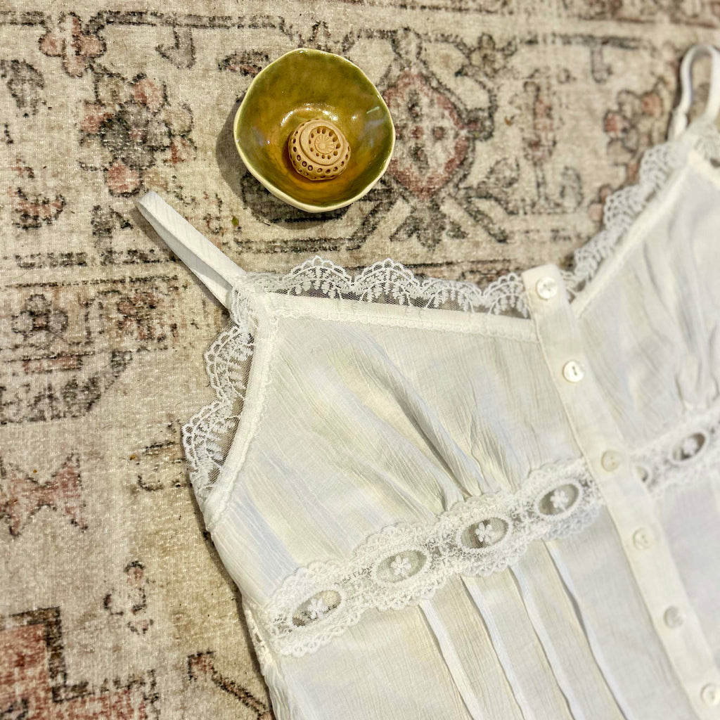 Lily Lace White Strap Singlet