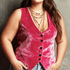Magenta Velvet Vest
