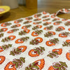 Block Print Floral Olive & Dark Coral Bag/Tote