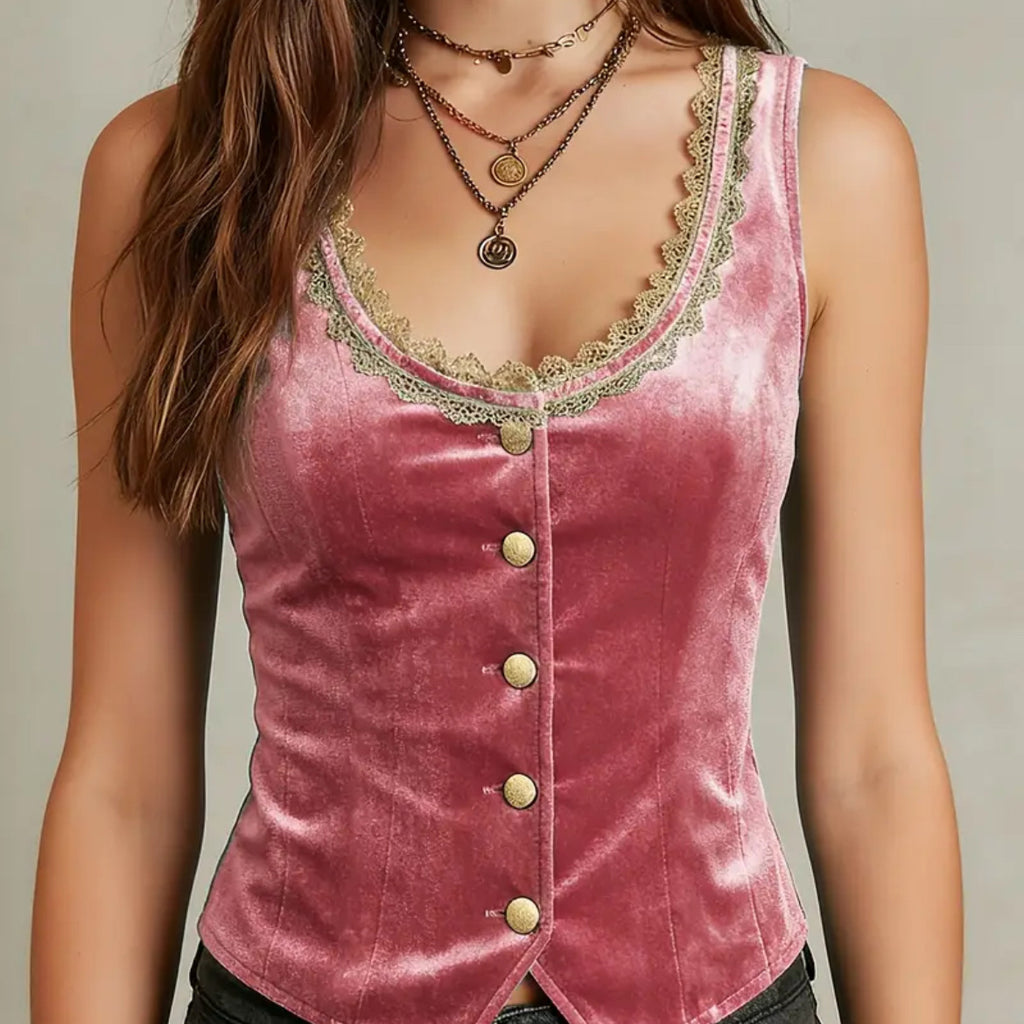 Pink Velvet Vest