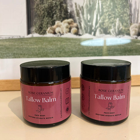 Rose Geranium Tallow Balm 100g Amber Jar