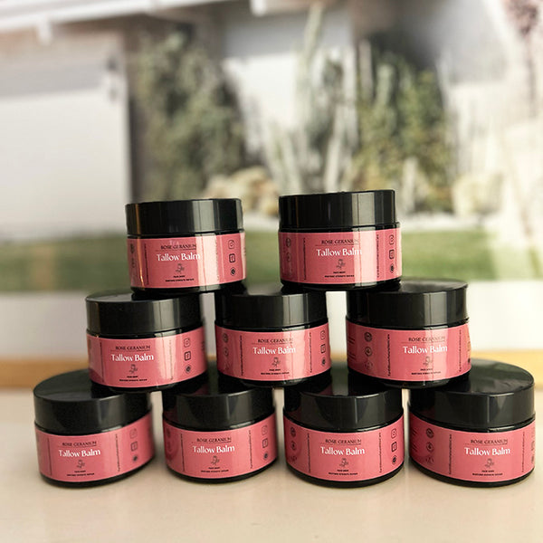 Rose Geranium Tallow Balm 30g Amber Jar