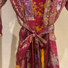 Sanvi Silk Kimono Persian Plum Gold Olive Green Marmalade