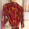 Sanvi Silk Kimono Persian Plum Gold Olive Green Marmalade