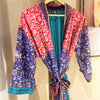 Sanvi Silk Kimono Pink Purple Green Turquoise