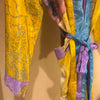 Sanvi Silk Kimono Yellow Pink Aqua