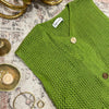 Shamrock Green Chunky Knit Vest Pockets