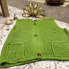 Shamrock Green Chunky Knit Vest Pockets