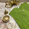 Shamrock Green Chunky Knit Vest Pockets