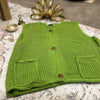 Shamrock Green Chunky Knit Vest Pockets
