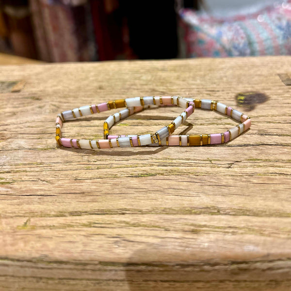 Shell Pastel Pink Stretch Bracelet