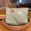 Green White Stripe Cotton Toilet Bag