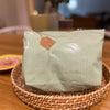 Green White Stripe Cotton Toilet Bag