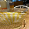 Yellow White Stripe Cotton Toilet Bag