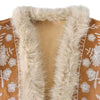 Tan Fur Lined Embroidered Vest