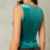 Teale Green Velvet Vest