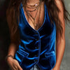 Navy Velvet Vest